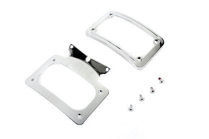 Curved License Plate with Frame Chrome