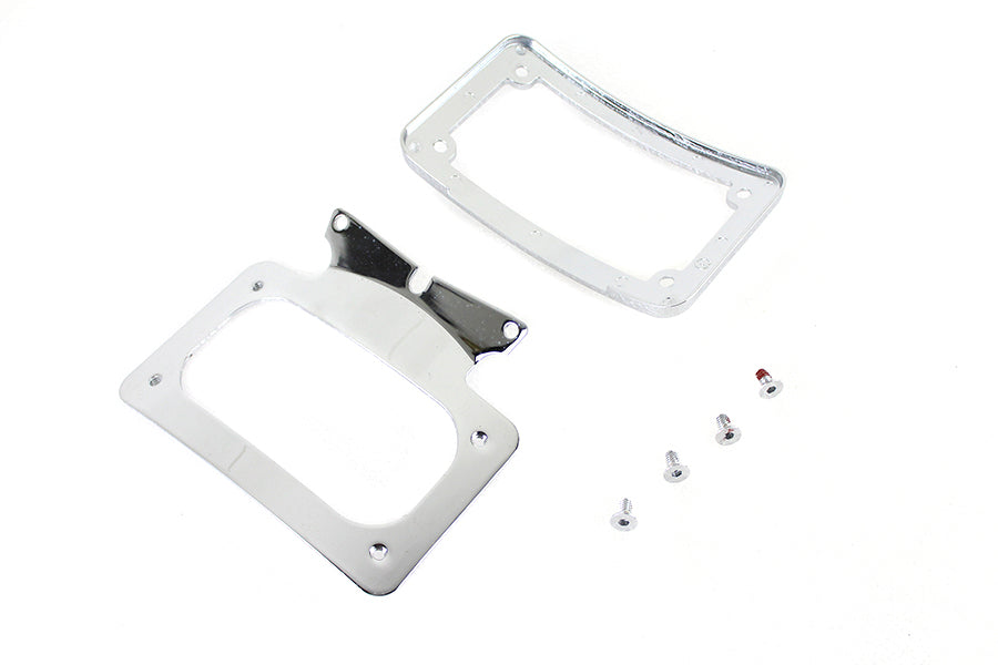 Curved License Plate with Frame Chrome