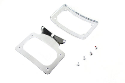 Curved License Plate with Frame Chrome