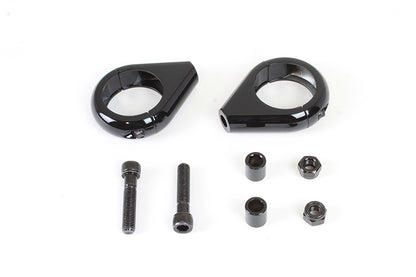 Black Turn Signal Clamp Kit for 39mm Forks