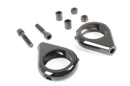 Black Turn Signal Clamp Kit for 39mm Forks