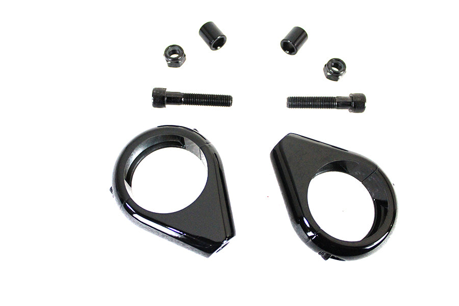 Black Turn Signal Clamp Kit 41mm Forks