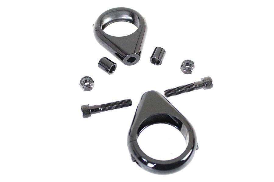Black Turn Signal Clamp Kit 41mm Forks