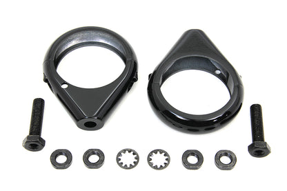 Black Turn Signal Clamp Kit 49mm Forks
