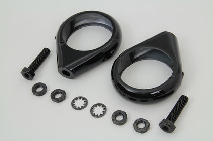 Black Turn Signal Clamp Kit 49mm Forks