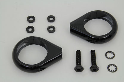 Black Turn Signal Clamp Kit 49mm Forks