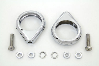 Chrome Turn Signal Clamp Kit 49mm Forks