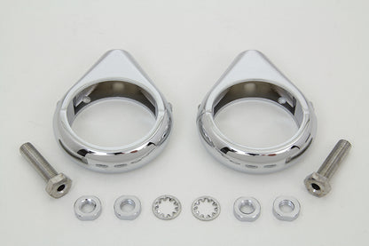 Chrome Turn Signal Clamp Kit 49mm Forks