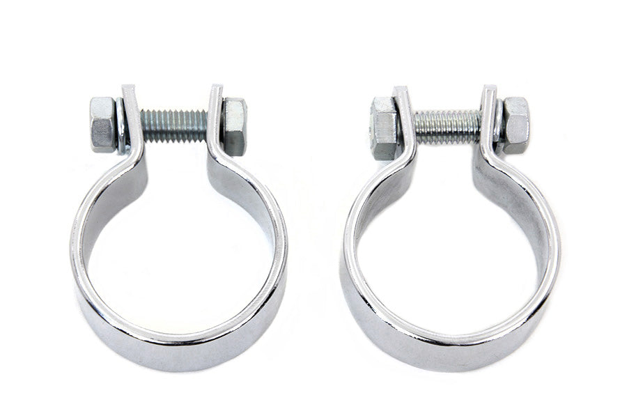 Chrome 1-5/8 Muffler Body and End Clamp Set