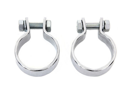 Chrome 1-5/8 Muffler Body and End Clamp Set