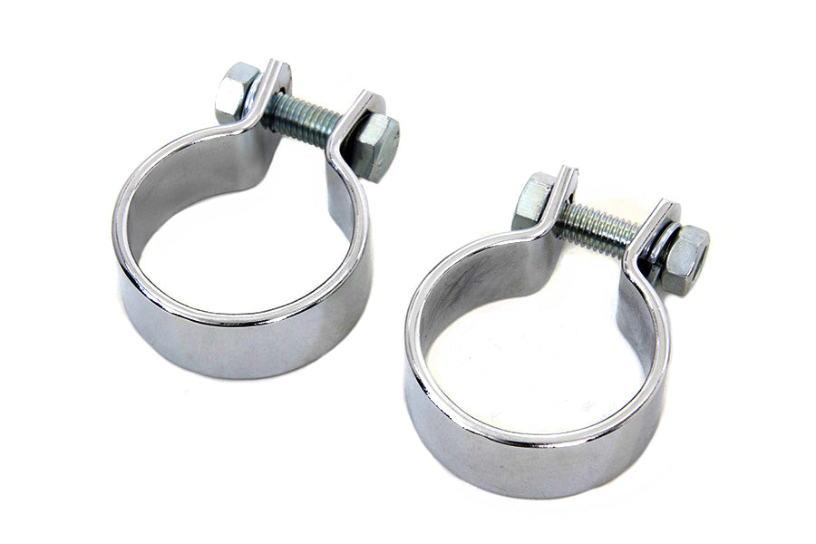 Chrome 1-5/8 Muffler Body and End Clamp Set