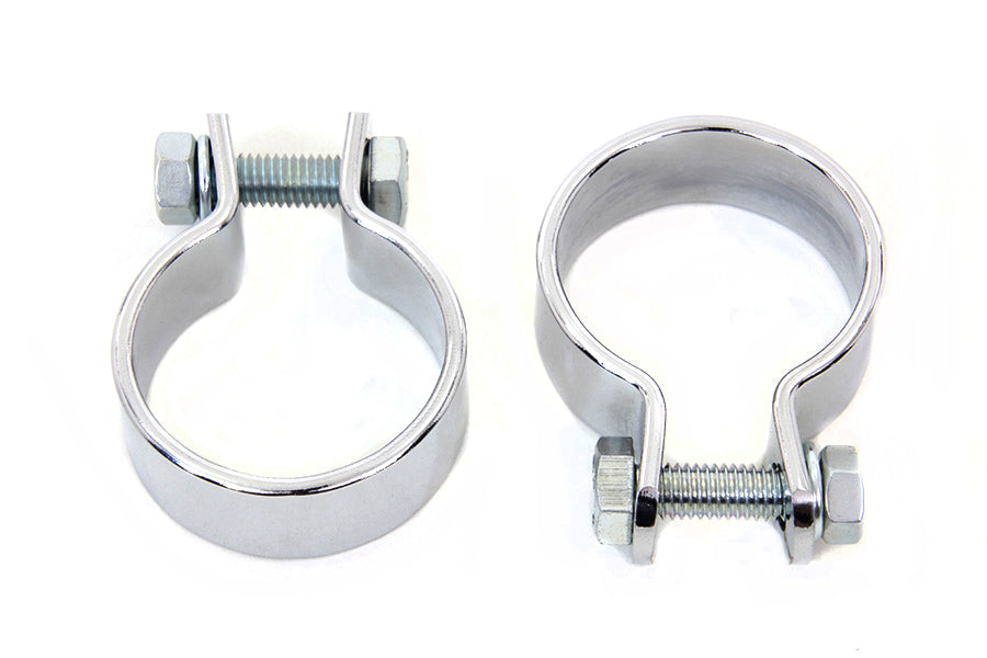 Chrome 1-5/8 Muffler Body and End Clamp Set