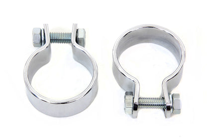 Chrome 1-5/8 Muffler Body and End Clamp Set