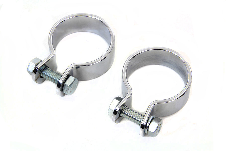 Chrome 1-5/8 Muffler Body and End Clamp Set