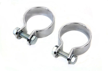 Chrome 1-5/8 Muffler Body and End Clamp Set