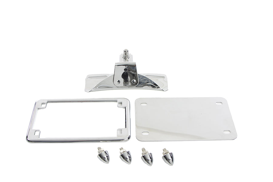 License Plate Frame Bracket Kit Chrome