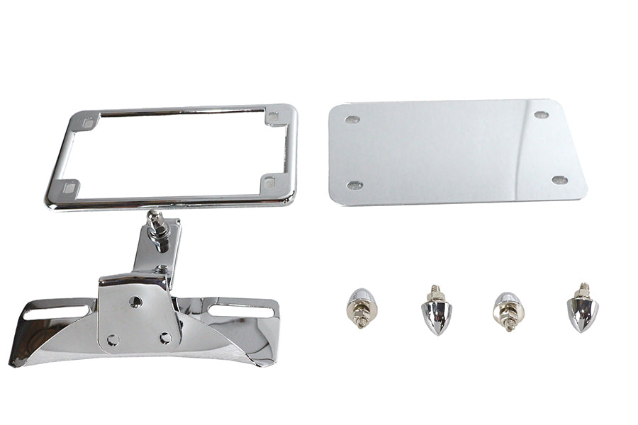 License Plate Frame Bracket Kit Chrome