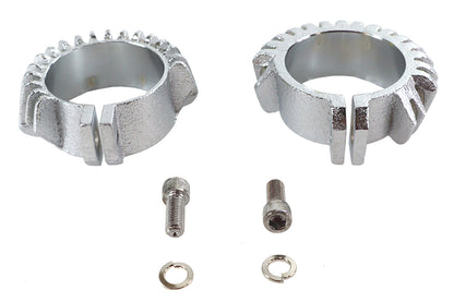 Replica Chrome Finned Exhaust Clamp Set