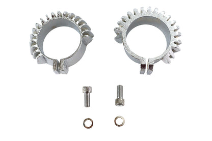 Replica Chrome Finned Exhaust Clamp Set