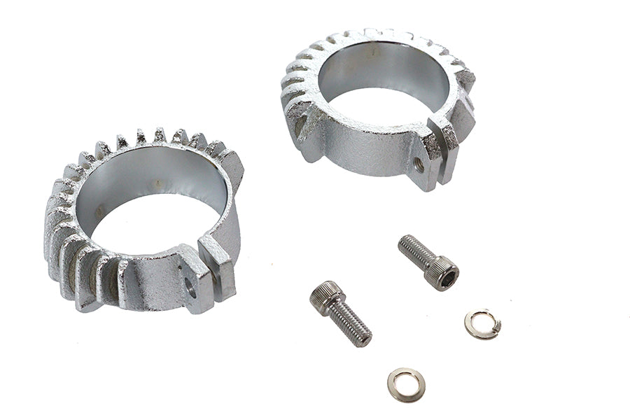 Replica Chrome Finned Exhaust Clamp Set