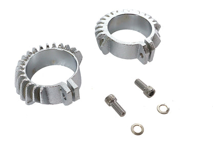 Replica Chrome Finned Exhaust Clamp Set