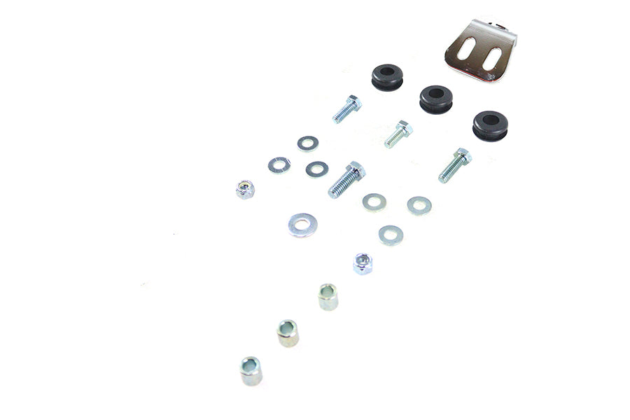 Chrome Round Oil Tank Mount Kit