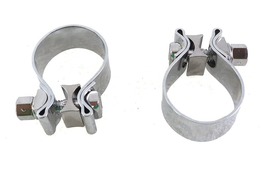 Chrome 1-7/8 Muffler End Clamp Set