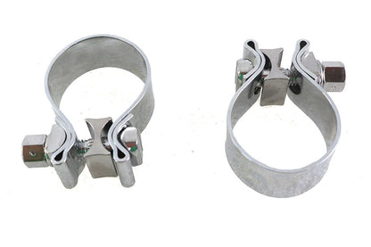 Chrome 1-7/8 Muffler End Clamp Set