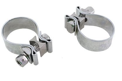 Chrome 1-7/8 Muffler End Clamp Set