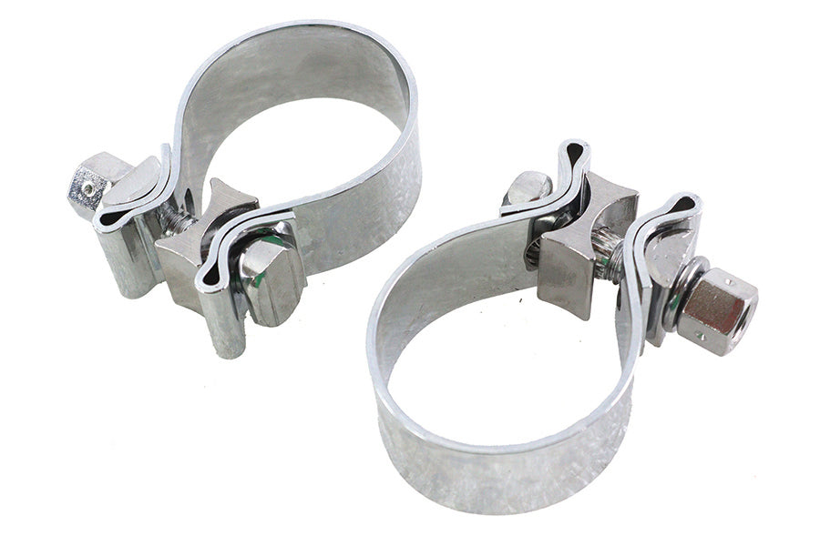 Chrome 1-7/8 Muffler End Clamp Set