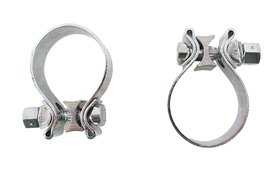 Chrome 1-7/8 Muffler End Clamp Set