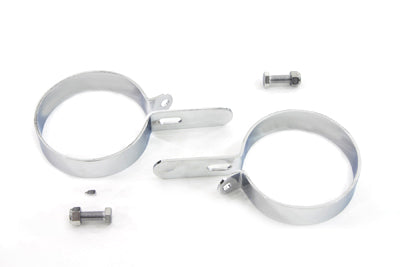 Chrome 3-1/2 Muffler Body and End Hanger Clamp Set