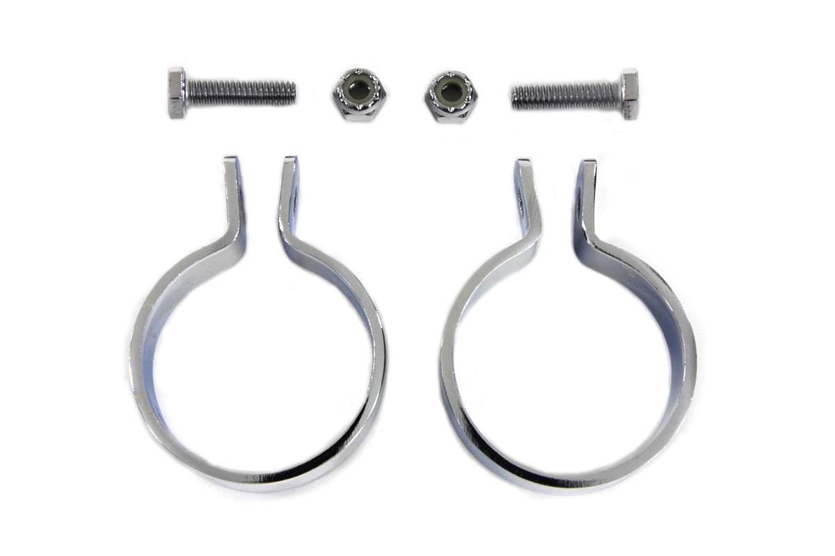 Chrome 1-7/8 Muffler End Clamp Set