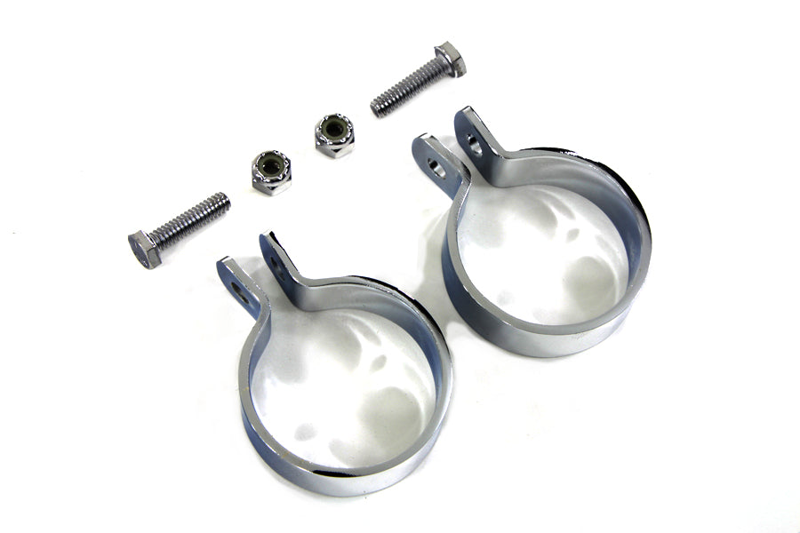 Chrome 1-7/8 Muffler End Clamp Set