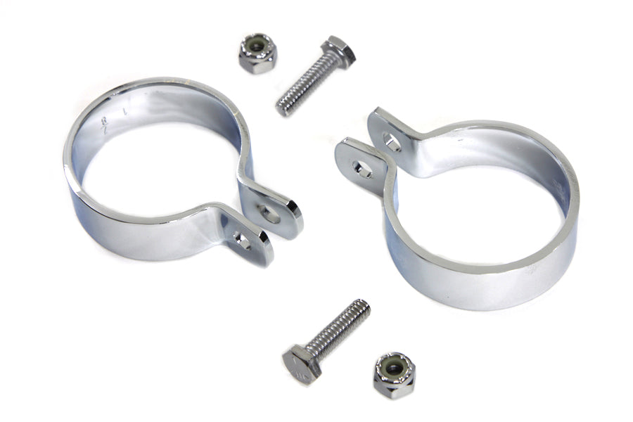 Chrome 1-7/8 Muffler End Clamp Set