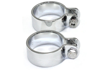 Chrome 1-7/8 Heavy Muffler Body and End Clamp Set