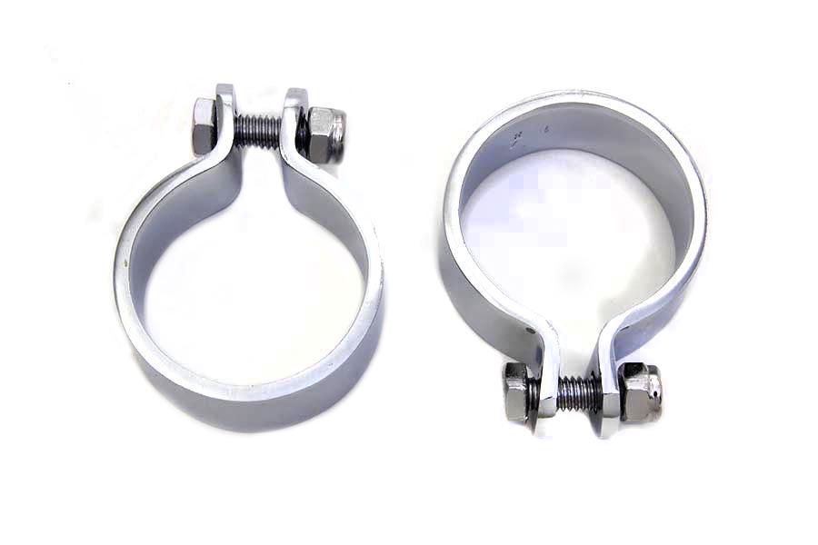 Chrome 1-7/8 Heavy Muffler Body and End Clamp Set