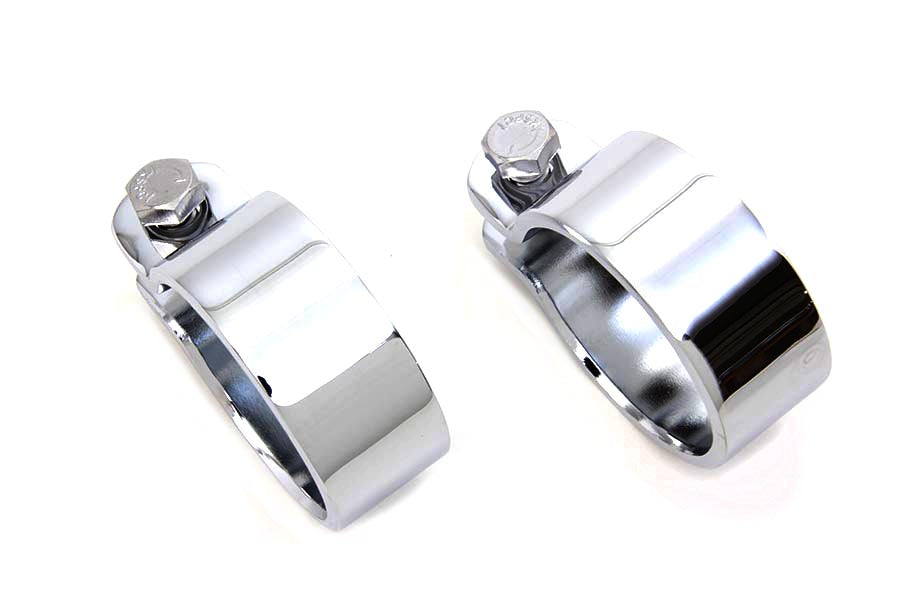 Chrome 1-7/8 Heavy Muffler Body and End Clamp Set