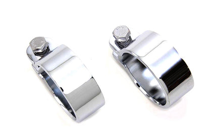 Chrome 1-7/8 Heavy Muffler Body and End Clamp Set