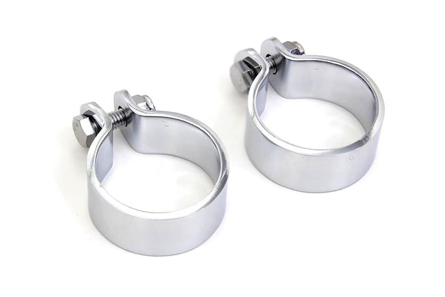 Chrome 1-7/8 Heavy Muffler Body and End Clamp Set