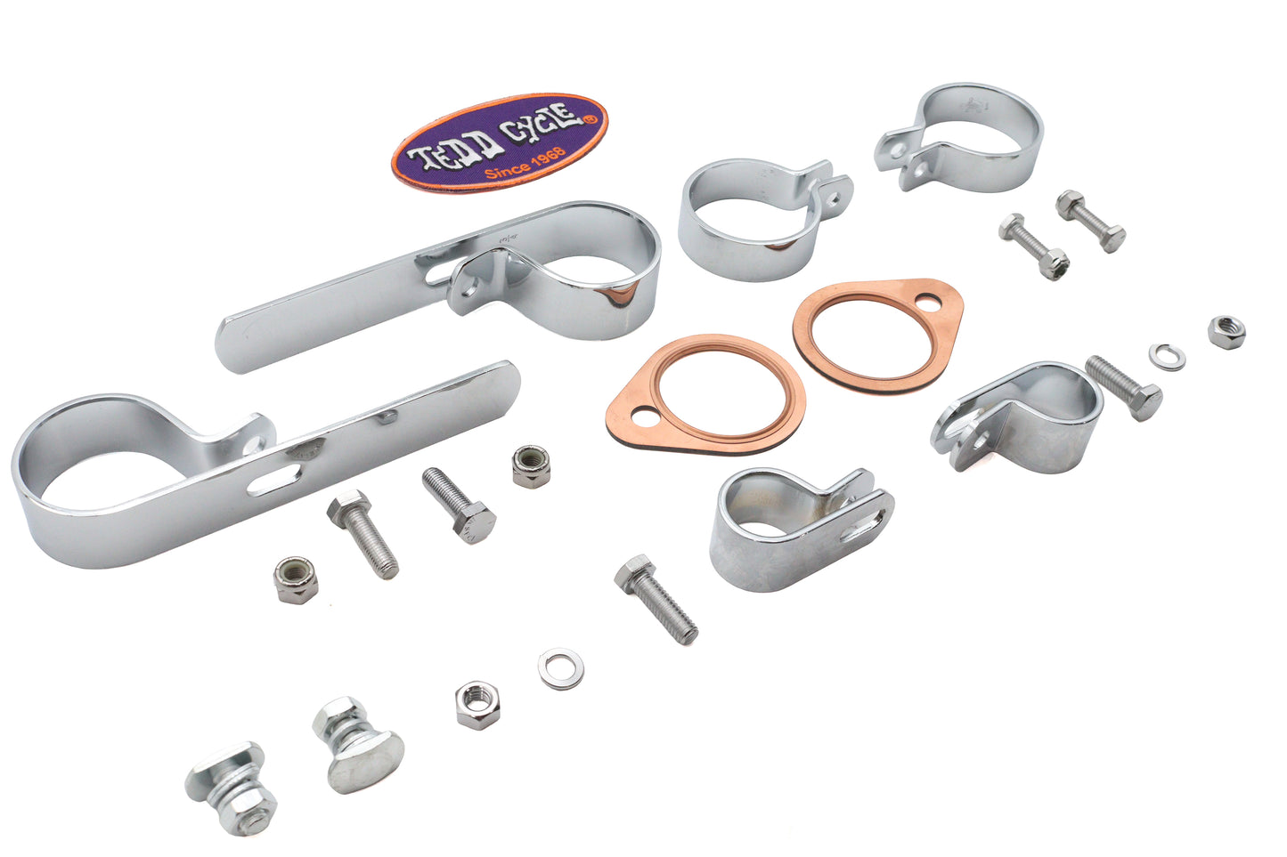 Shovelhead Header Set Mount Kit Chrome
