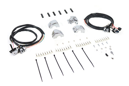 Handlebar Control Switch Housing Kit Chrome