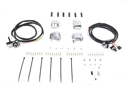 Handlebar Control Switch Housing Kit Chrome