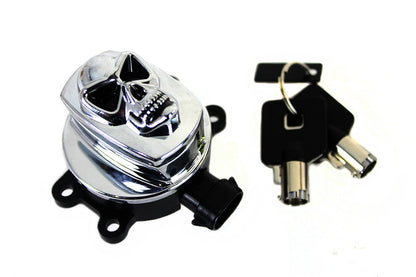 Chrome Ignition Switch with Chrome Skull