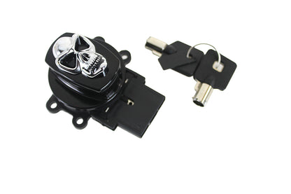 Black Ignition Switch with Chrome Skull