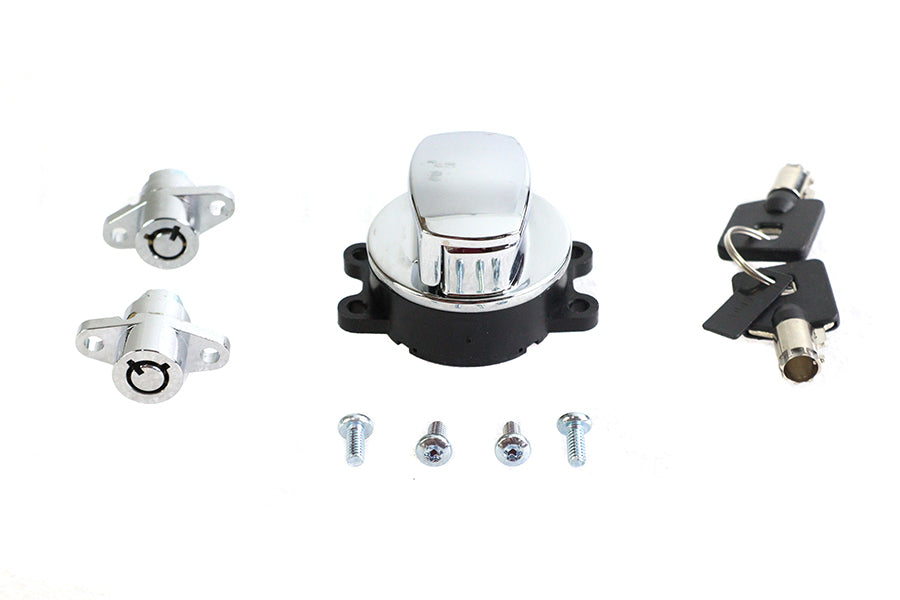 Side Hinge Ignition Switch and Saddlebag Lock Kit Chrome