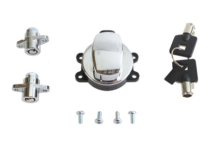 Side Hinge Ignition Switch and Saddlebag Lock Kit Chrome