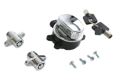 Side Hinge Ignition Switch and Saddlebag Lock Kit Chrome