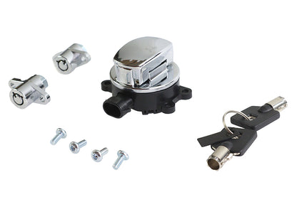 Side Hinge Ignition Switch and Saddlebag Lock Kit Chrome