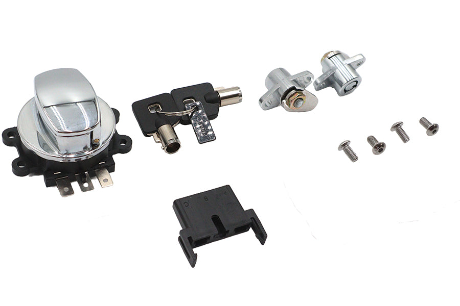 Side Hinge Ignition Switch and Saddlebag Lock Kit Chrome